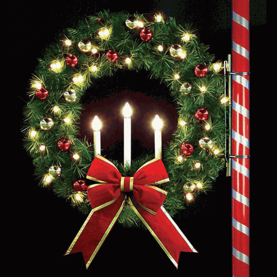 4' Oregonian Wreath with Ornaments & Bows