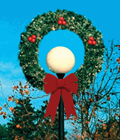 4' Wreath Lamp Cover with Bows