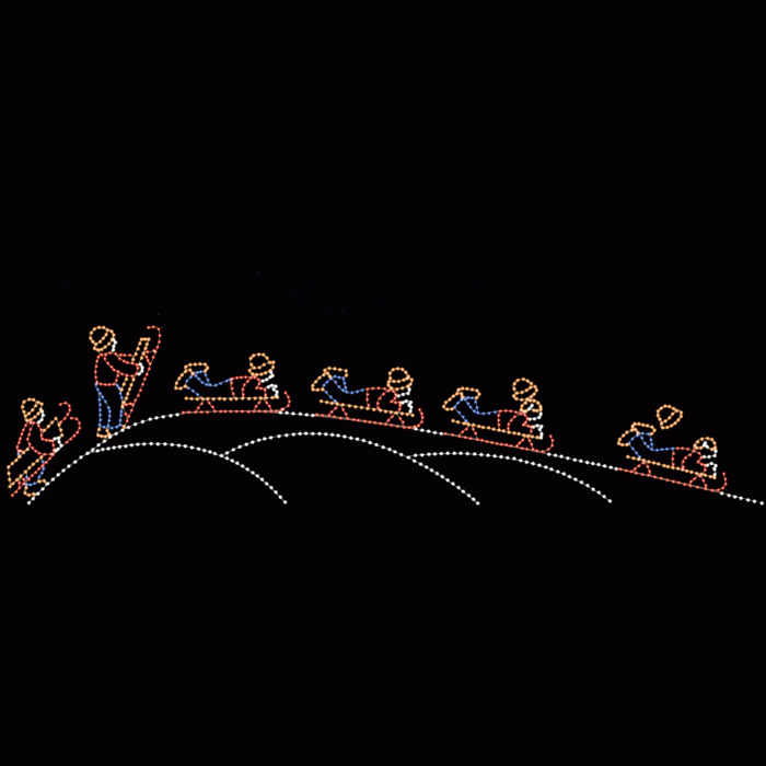 50' Animated Boy Sledding