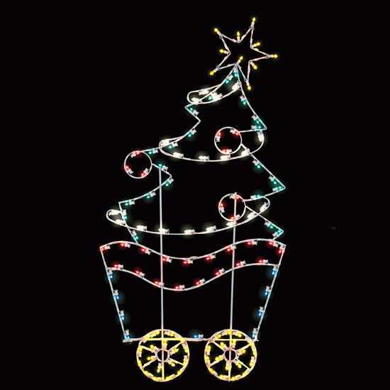 50" x 96" Tree with Ornaments Car