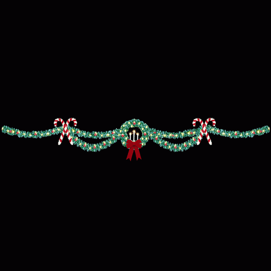 40' Candy Cane Tri-Candle Skyline