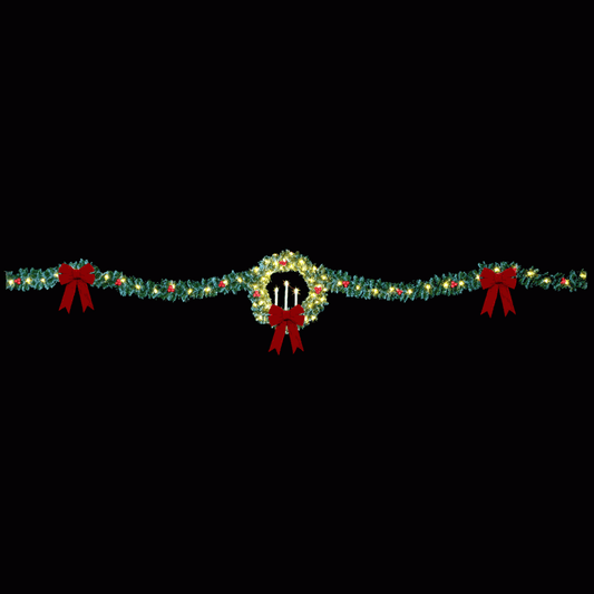 40' Tri-Candle Wreath Skyline