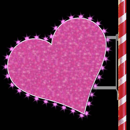 3' Glitter Mesh Heart