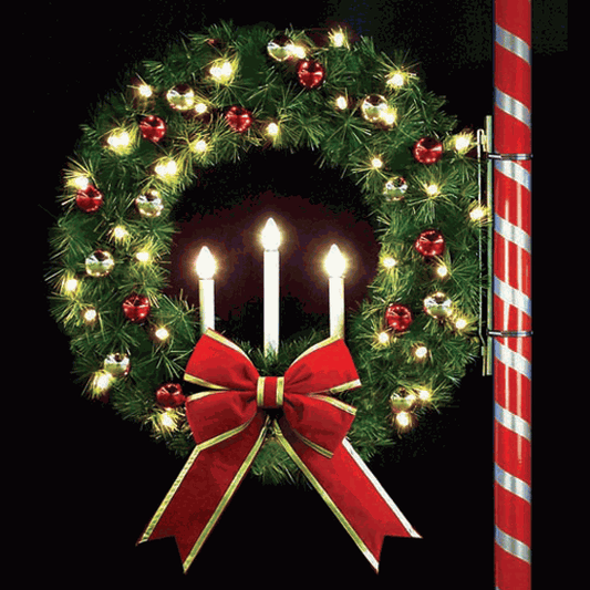 4' Oregonian Wreath with Ornaments & Bows