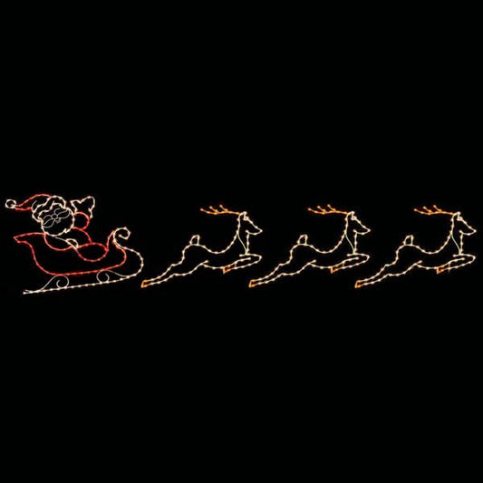 31' Santa and Sled with Reindeer