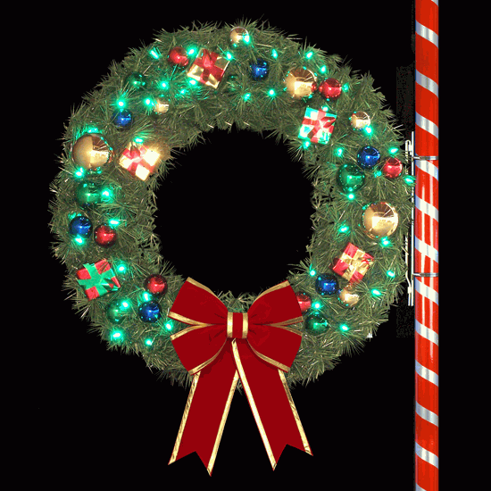 4' Rocky Mountain Pine Wreath with Red Bows