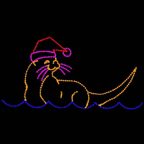 8' x 15' Sea Otter with Santa Hat