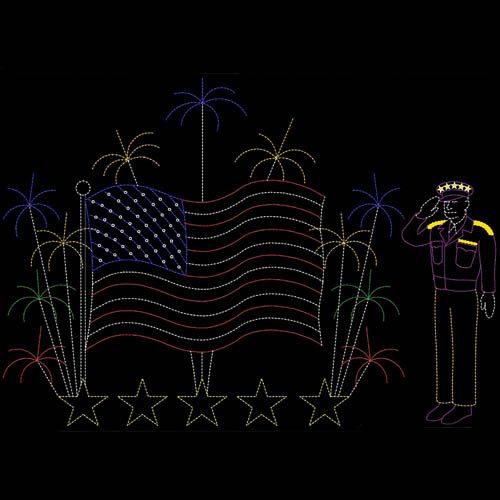36' x 42' Flag with Fireworks