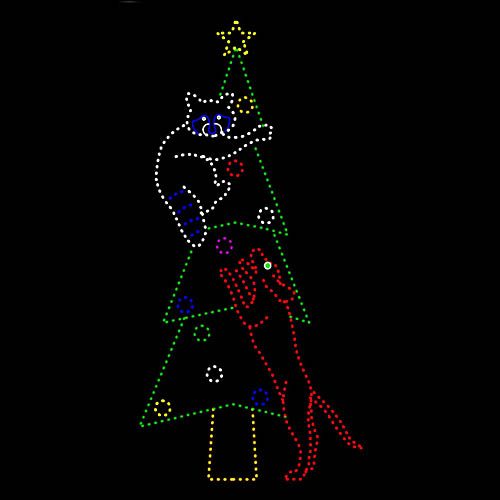 23' x 11' Dog with Raccoon up Christmas Tree