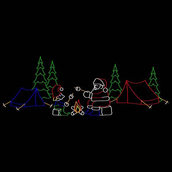 17' x 47' Animated Santa and Elf Camping