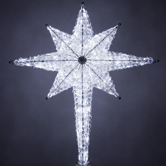 Shimmering LED Crystal 8 Point Star Tree Topper