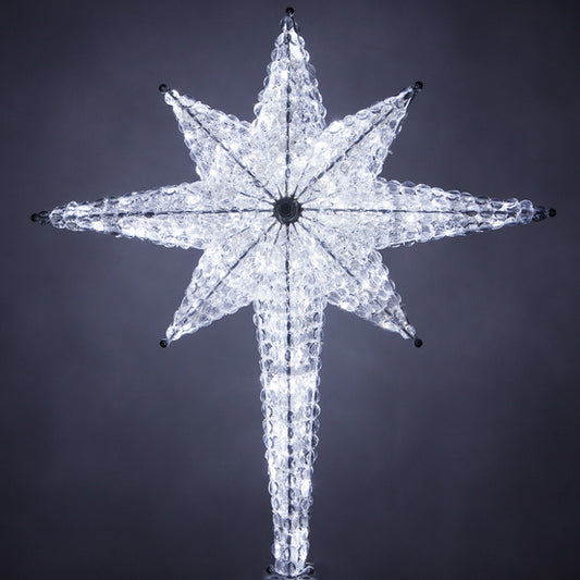 Shimmering LED Crystal 8 Point Star Tree Topper