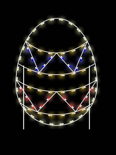 5' Easter Egg - Two Zigzag Stipes
