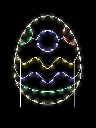 5' Easter Egg - Three Circles & Two Wavy Stripes