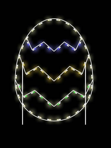 5' Easter Egg - Three Zigzag Stipes