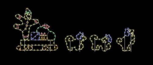 20' Gingerbread Man Sled with Huskies