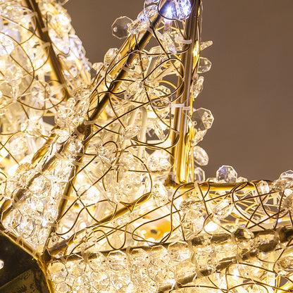 Two Tone Shimmering LED Crystal 8 Point Star Tree Topper