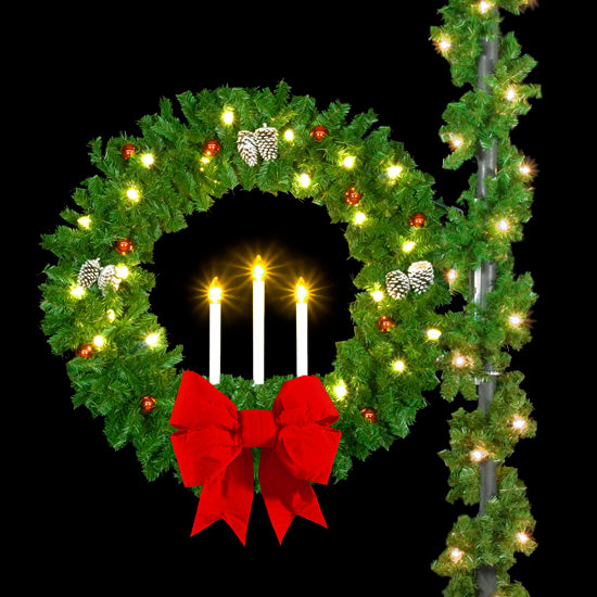 Deluxe Triple Candle Wreath