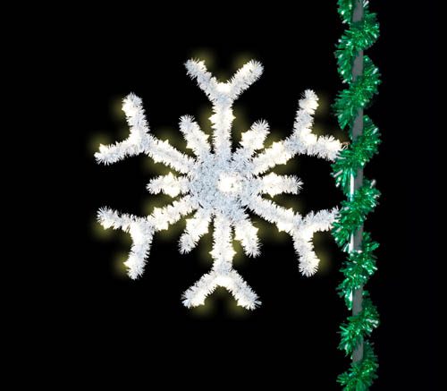 5' Sparkling Forked Snowflake