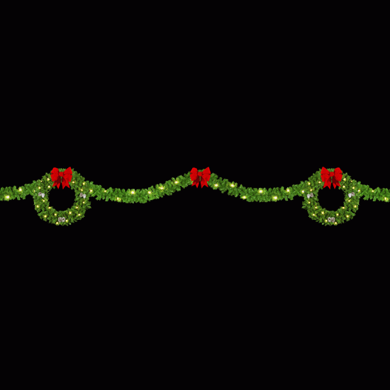 Single Drape with two Wreaths
