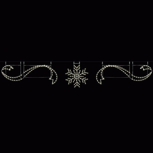 35' Deluxe Snowflake and Ribbon Skyline