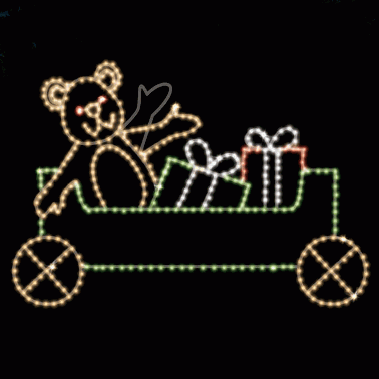 8' x 9' Animated Waving Bear Car