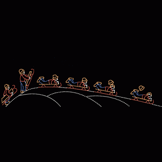 50' Animated Boy Sledding