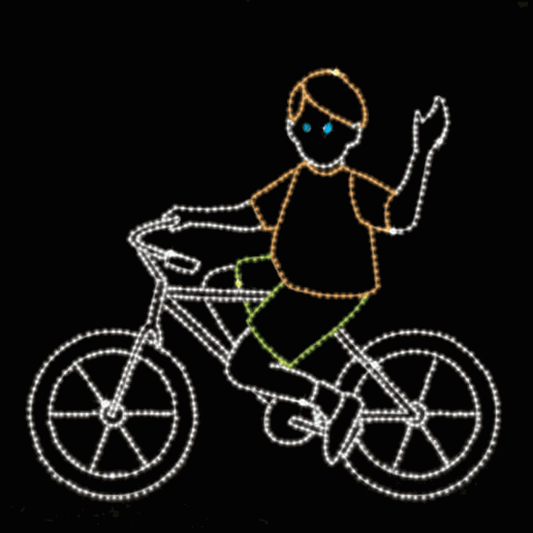 8' x 10' Bicycling Boy