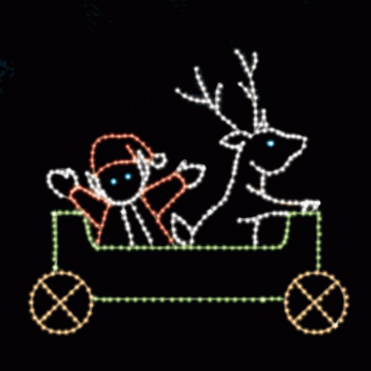 9' Elf and Deer Car