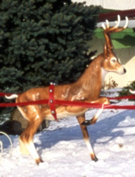 Life Size Santa and Reindeer Team