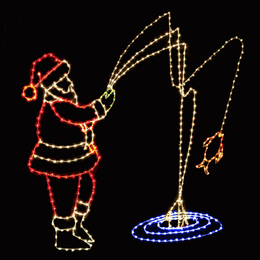 12' x 12' Animated Fishing Santa Claus