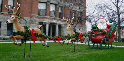 Giant Santa and Reindeer Team