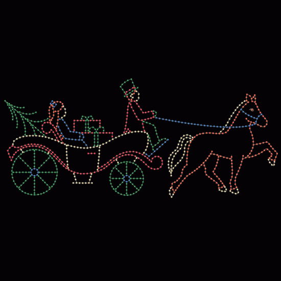 12' x 28' Christmas Horse and Carriage
