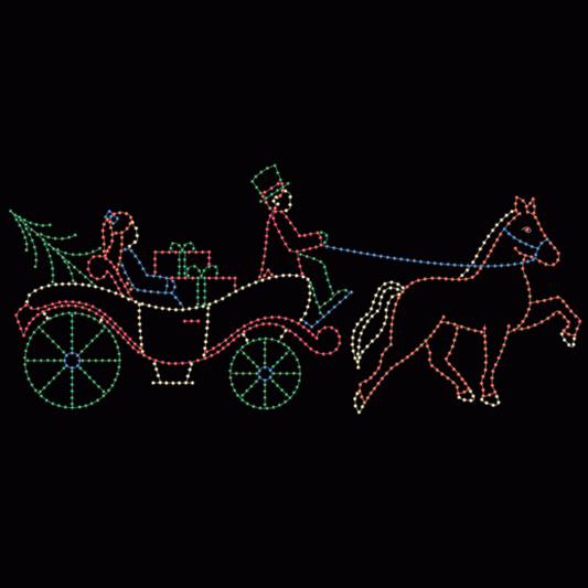 12' x 28' Christmas Horse and Carriage