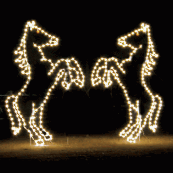 9' Rearing Horses