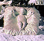 Life Size - Infant Jesus in Crib - Iridescent Pearl Finish
