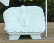 Life Size - Infant Jesus in Crib - White Finish