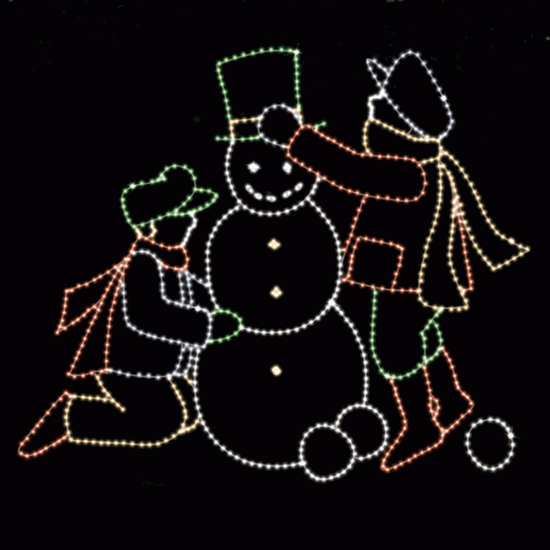 8' x 10' Boys Building Snowman