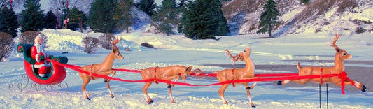 Life Size Santa and Reindeer Team