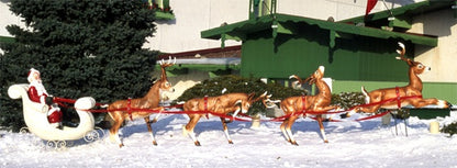 Life Size Santa and Reindeer Team