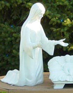 Life Size - 4' Mary Kneeling - White Finish