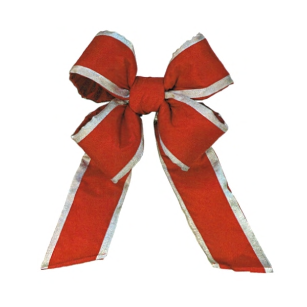 Old Glory Red Silver Trim Nylon Bow