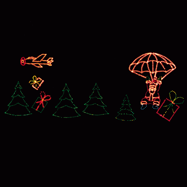 Parachuting Santa Claus