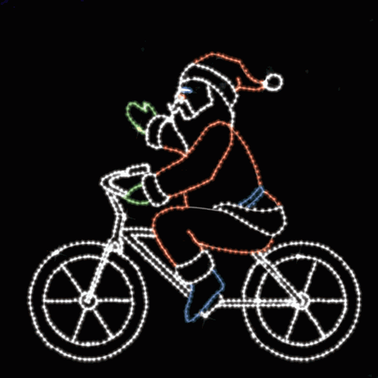 9' x 10' Bicycling Santa