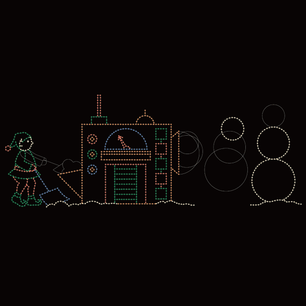 15' x 45' Animated Snowman Machine