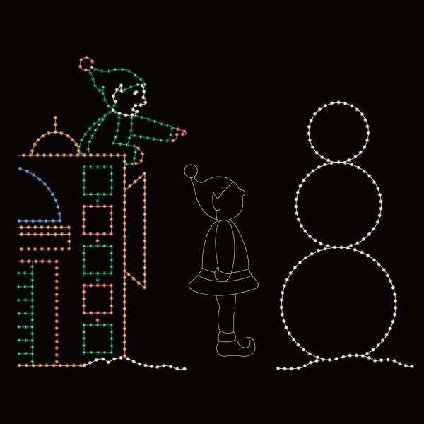 15' x 45' Animated Snowman Machine
