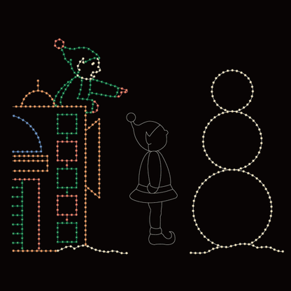 15' x 45' Animated Snowman Machine