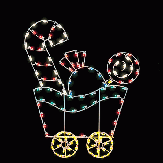 60" x 72" Candy Cane Car