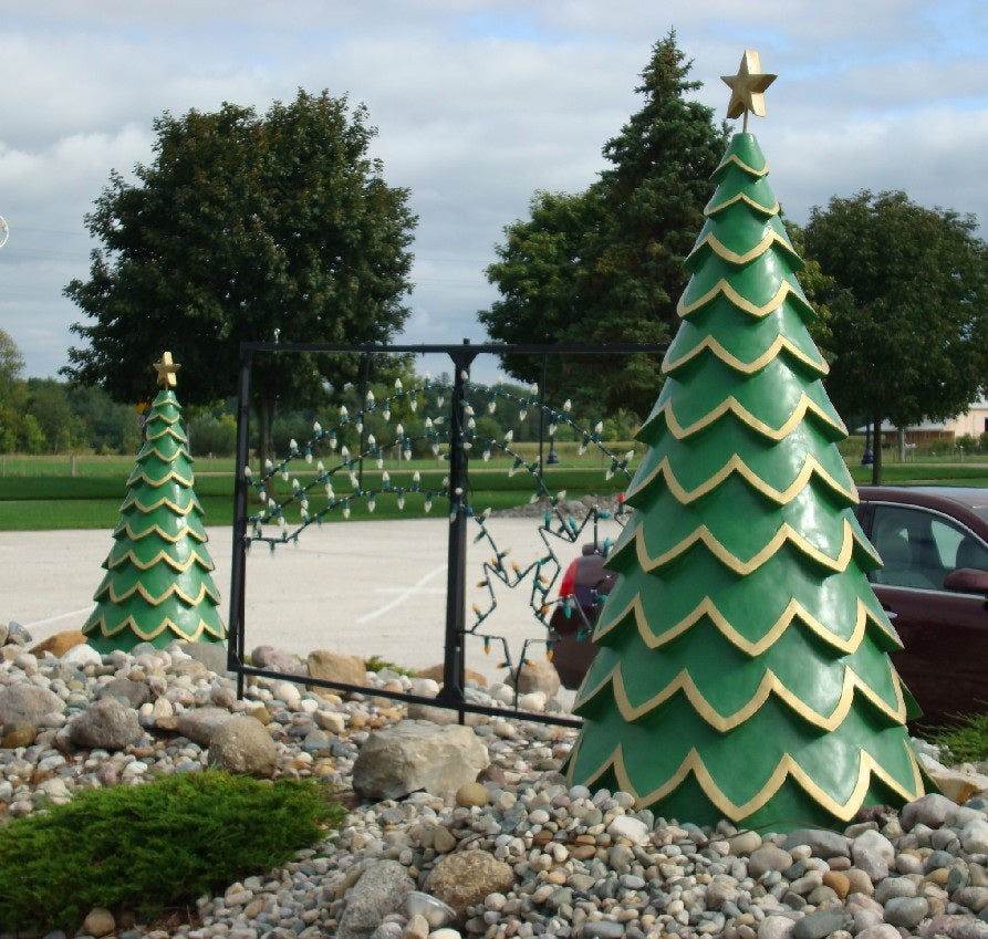 Green Fiberglass Tree - Set of 3